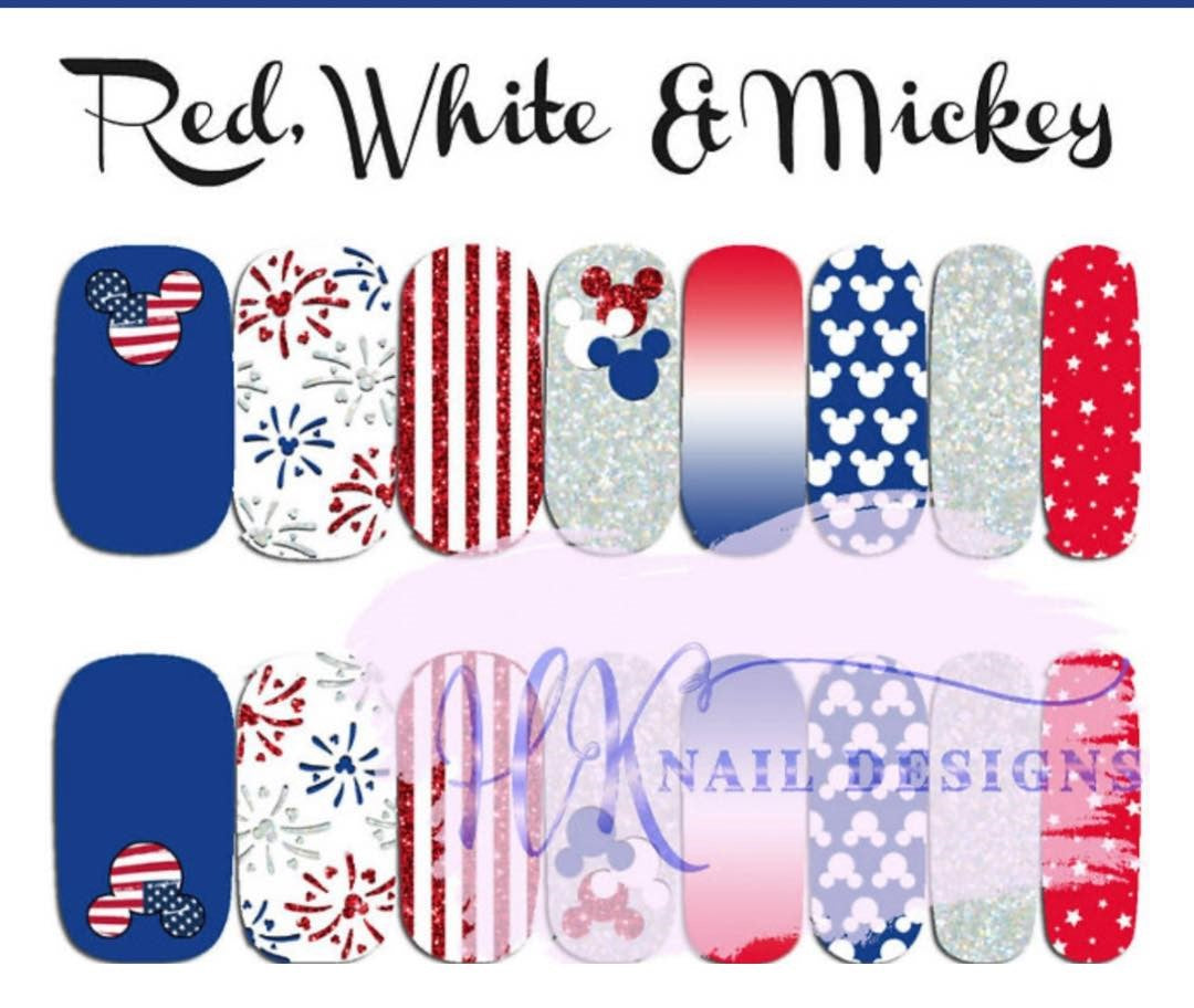 Red, White & Mickey Nail Wraps