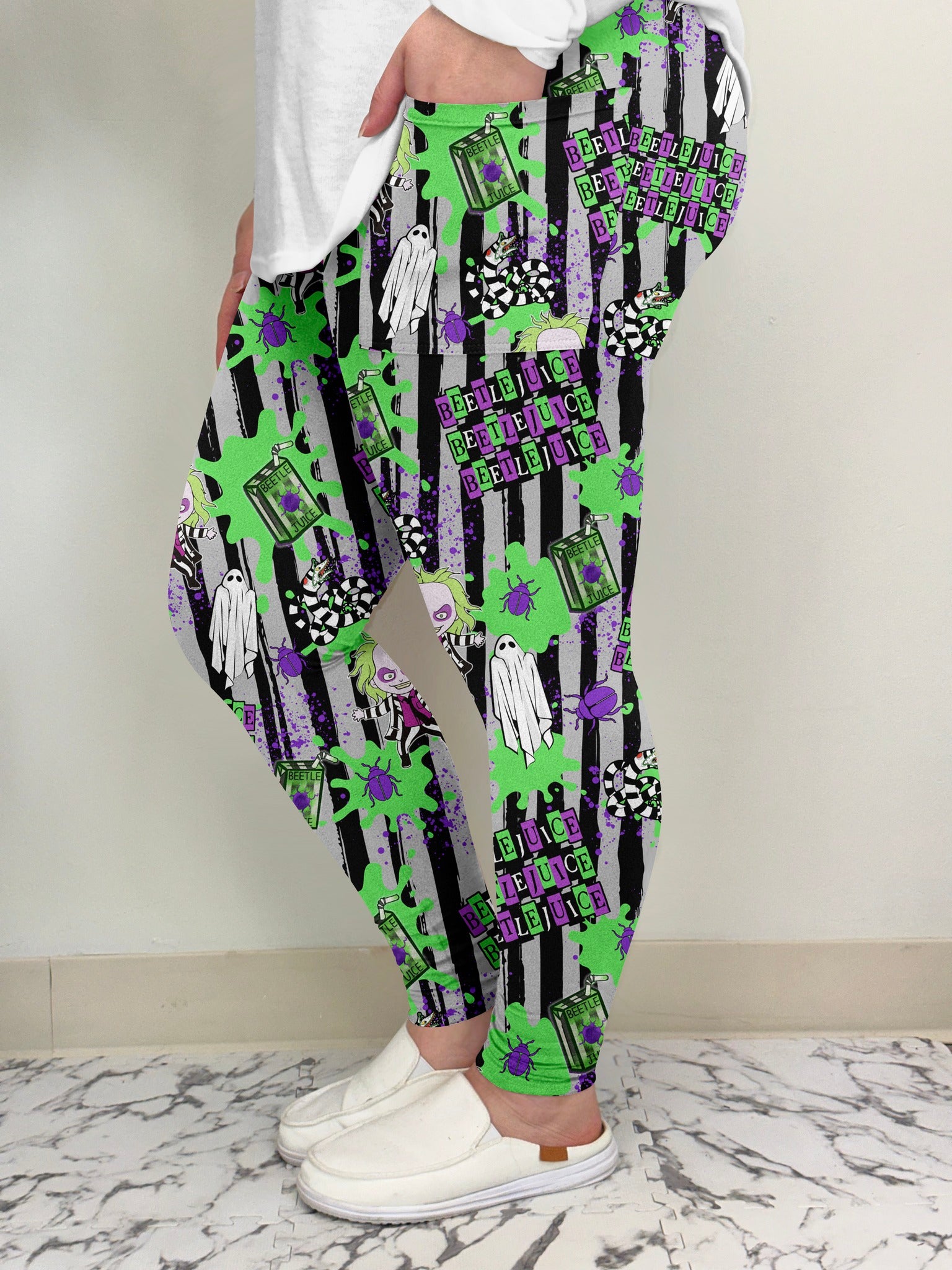 3x Beetlejuice Leggings With Pockets