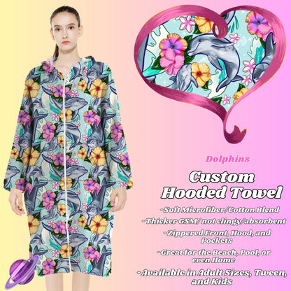 DOLPHINS- HOODED TOWEL