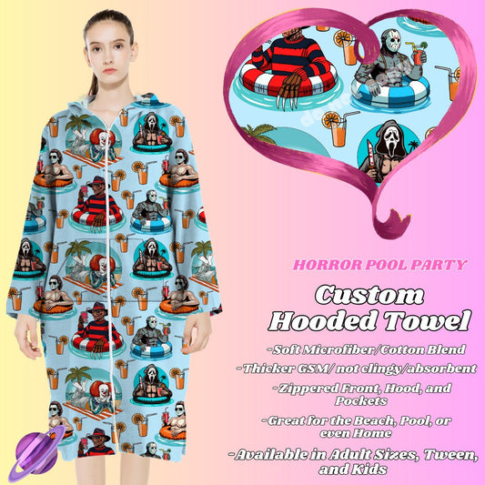 HORROR POOL PARTY- HOODED TOWEL