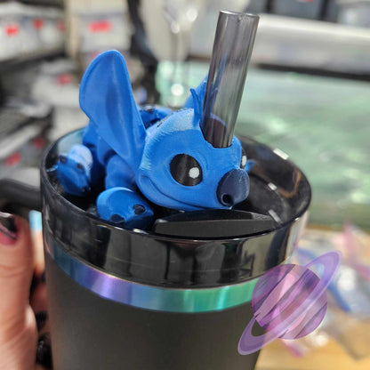 BLUE ALIEN-3D PRINTED STRAW BUDDY