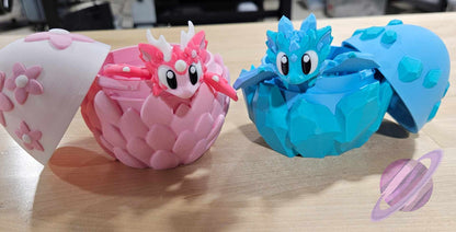 3D PRINTED PINK SAKURA DRAGON AND EGG