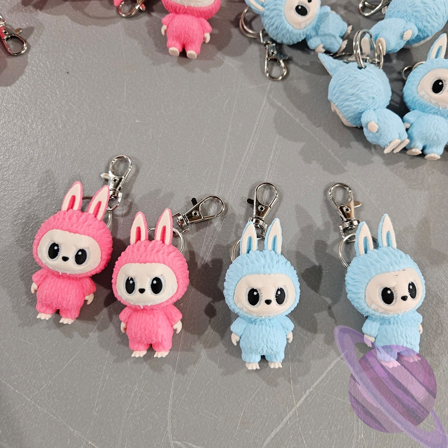 PINK AND BLUE LABU-3D PRINTED KEYCHAIN