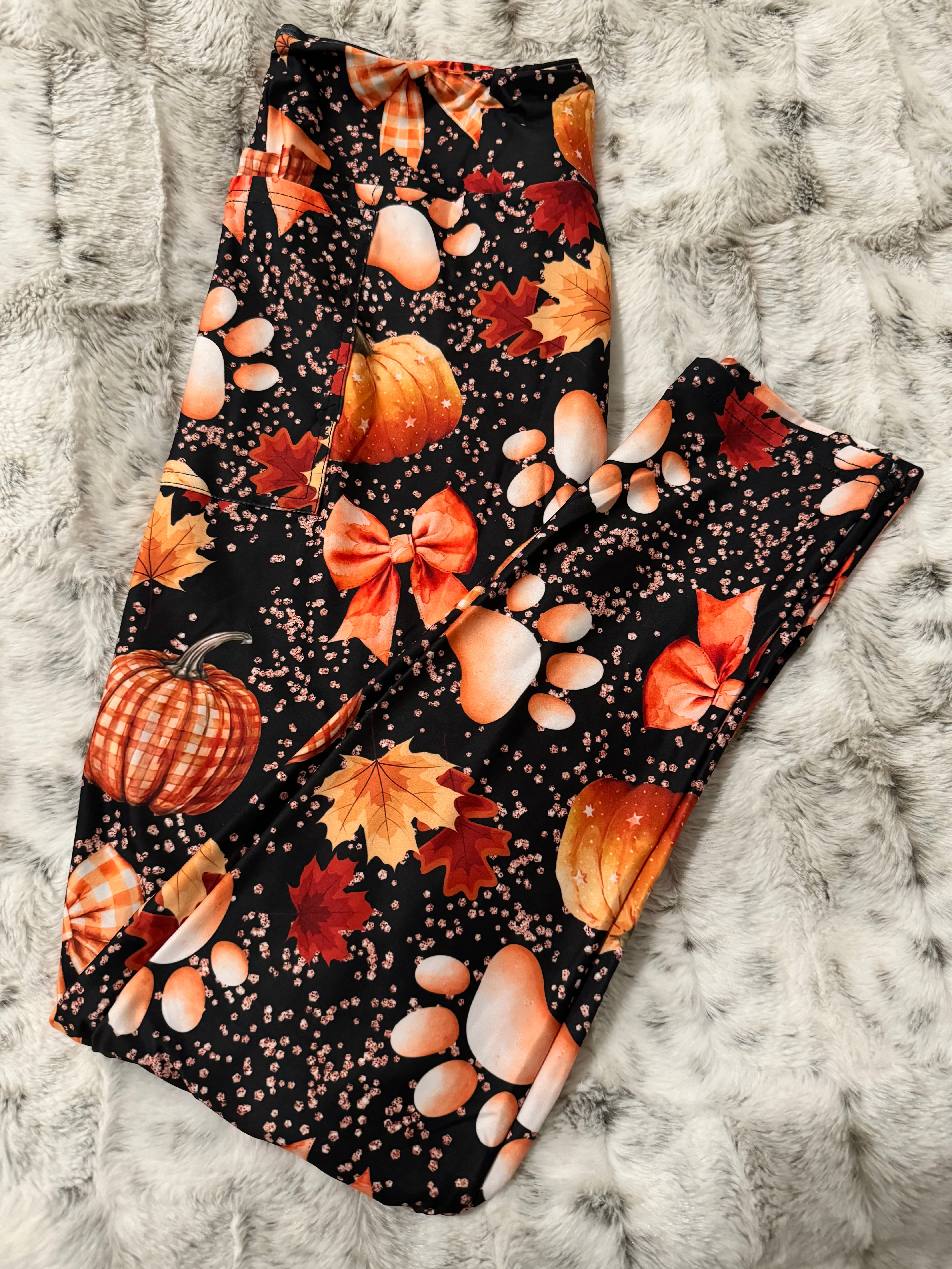 Pumpkin Paws Full Length Leggings With Pockets