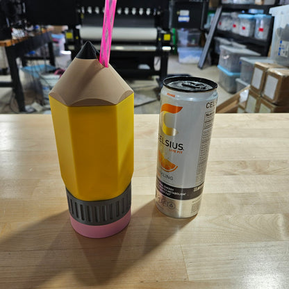 3D PRINTED CUSTOM PENCIL 12 OUNCE SKINNY CAN HOLDER