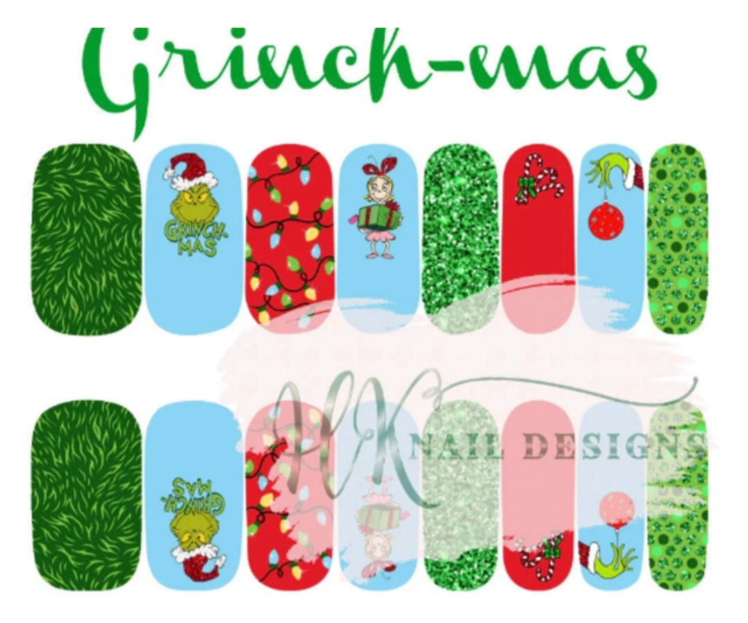 Grinch-mas Nail Wraps