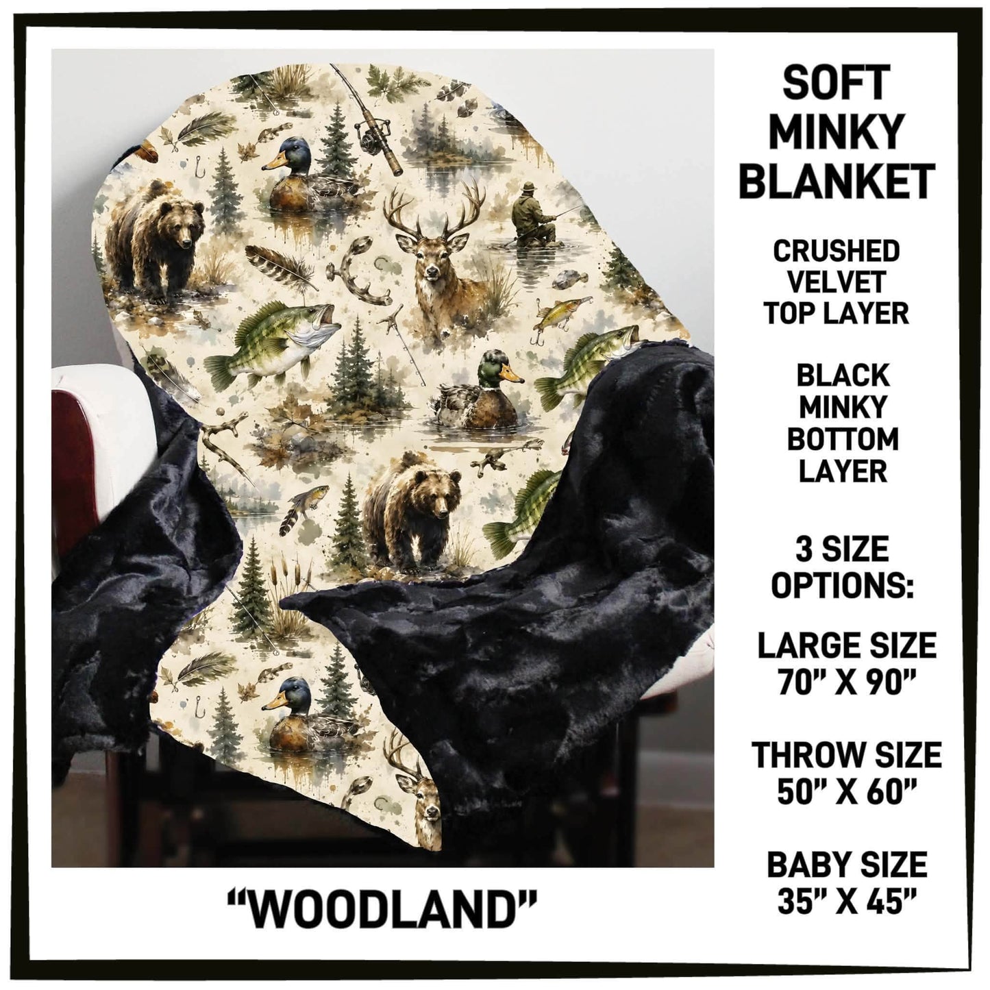 MI8B - Woodland Minky Blanket - Preorder Closing 7/15 ETA: Late Sept