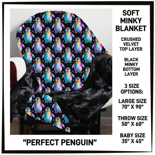 MI8B - Perfect Penguin Minky Blanket - Preorder Closing 7/15 ETA: Late Sept