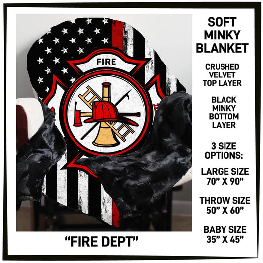 MI8B - Fire Dept Minky Blanket - Preorder Closing 7/15 ETA: Late Sept