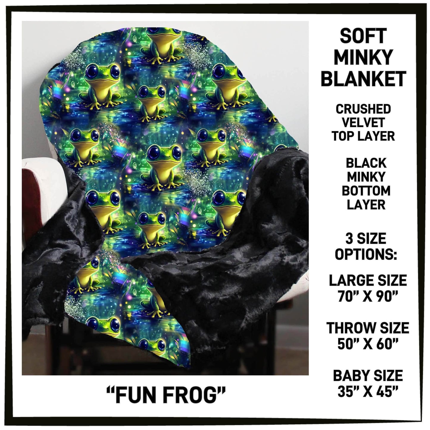 MI8B - Fun Frog Minky Blanket - Preorder Closing 7/15 ETA: Late Sept