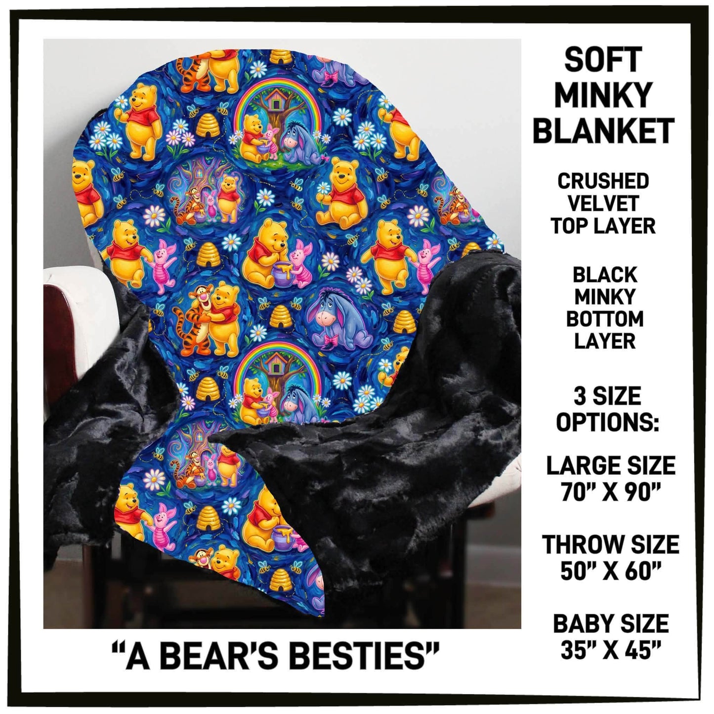 MI8B - A Bear's Besties Minky Blanket - Preorder Closing 7/15 ETA: Late Sept