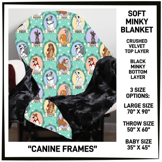 MI8B - Canine Frames Minky Blanket - Preorder Closing 7/15 ETA: Late Sept