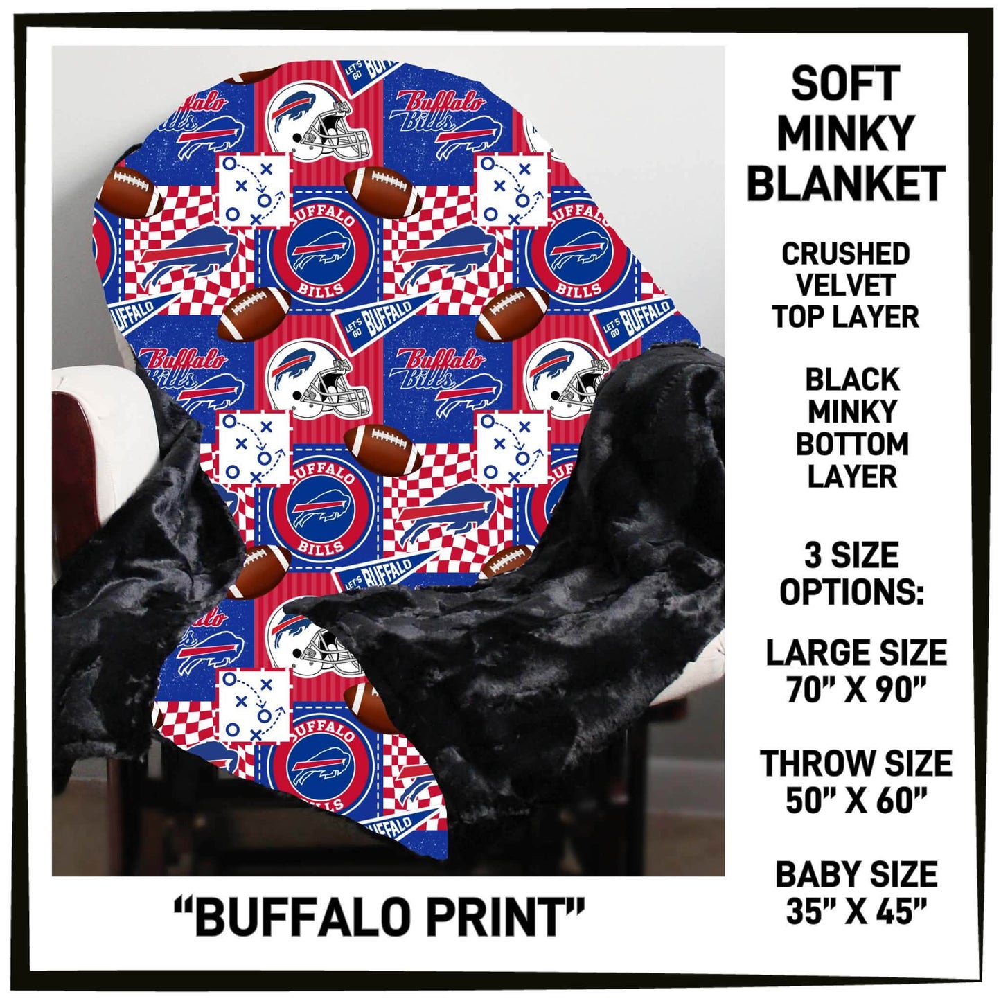 MI8B - Buffalo Print Minky Blanket - Preorder Closing 7/15 ETA: Late Sept