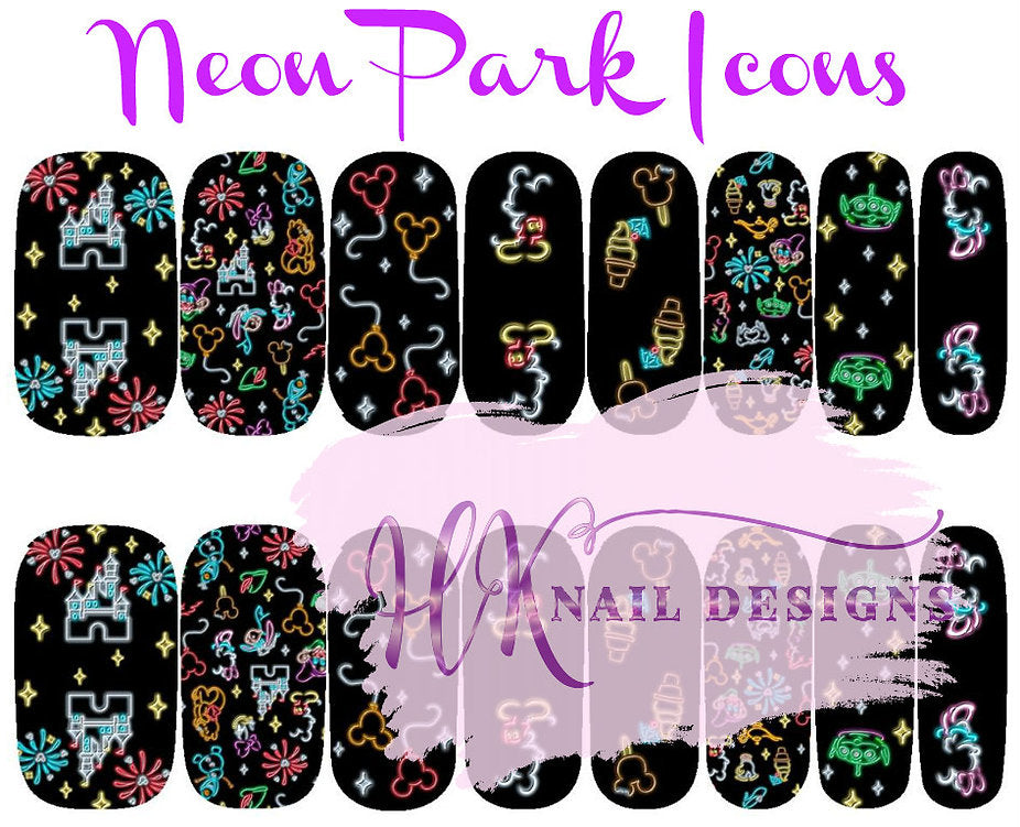 Neon Park Icons Nail Wraps