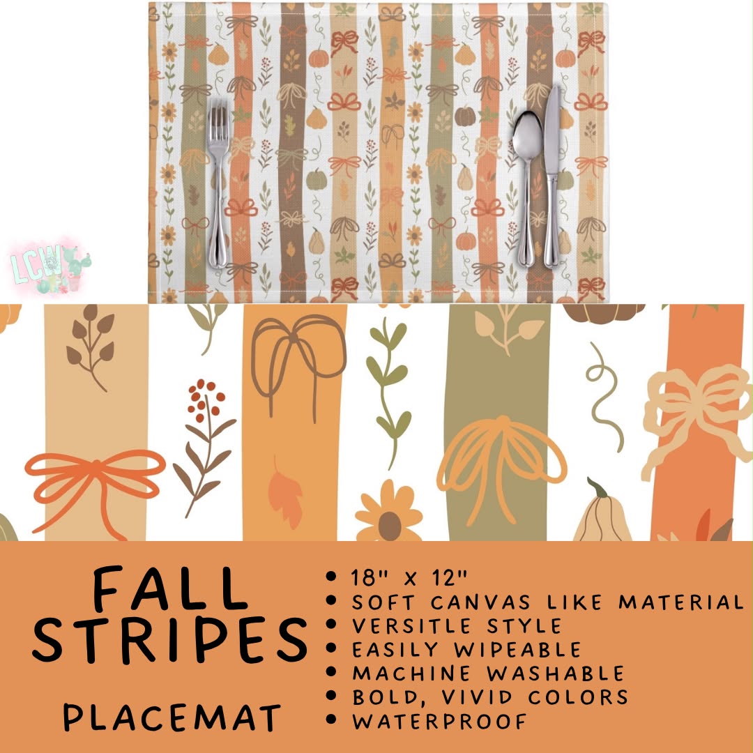 Batch #588 - Table Runners - Closes 9/21 - ETA early/mid Nov - Fall Stripes Placemat