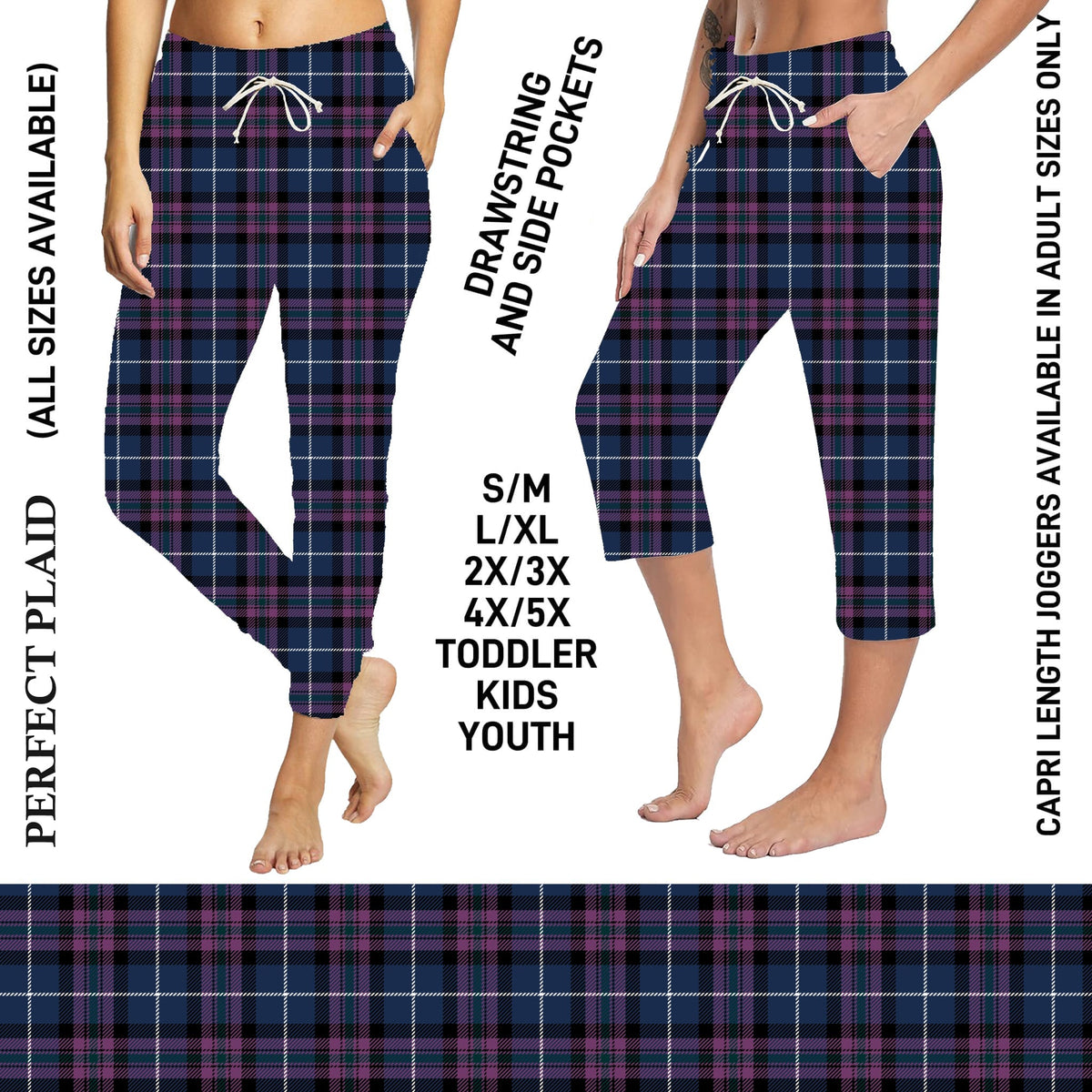 S3PJ - Perfect Plaid Full Jogger/Capri Lounger with Pockets - Preorder Due 10/28 ETA: Late Dec