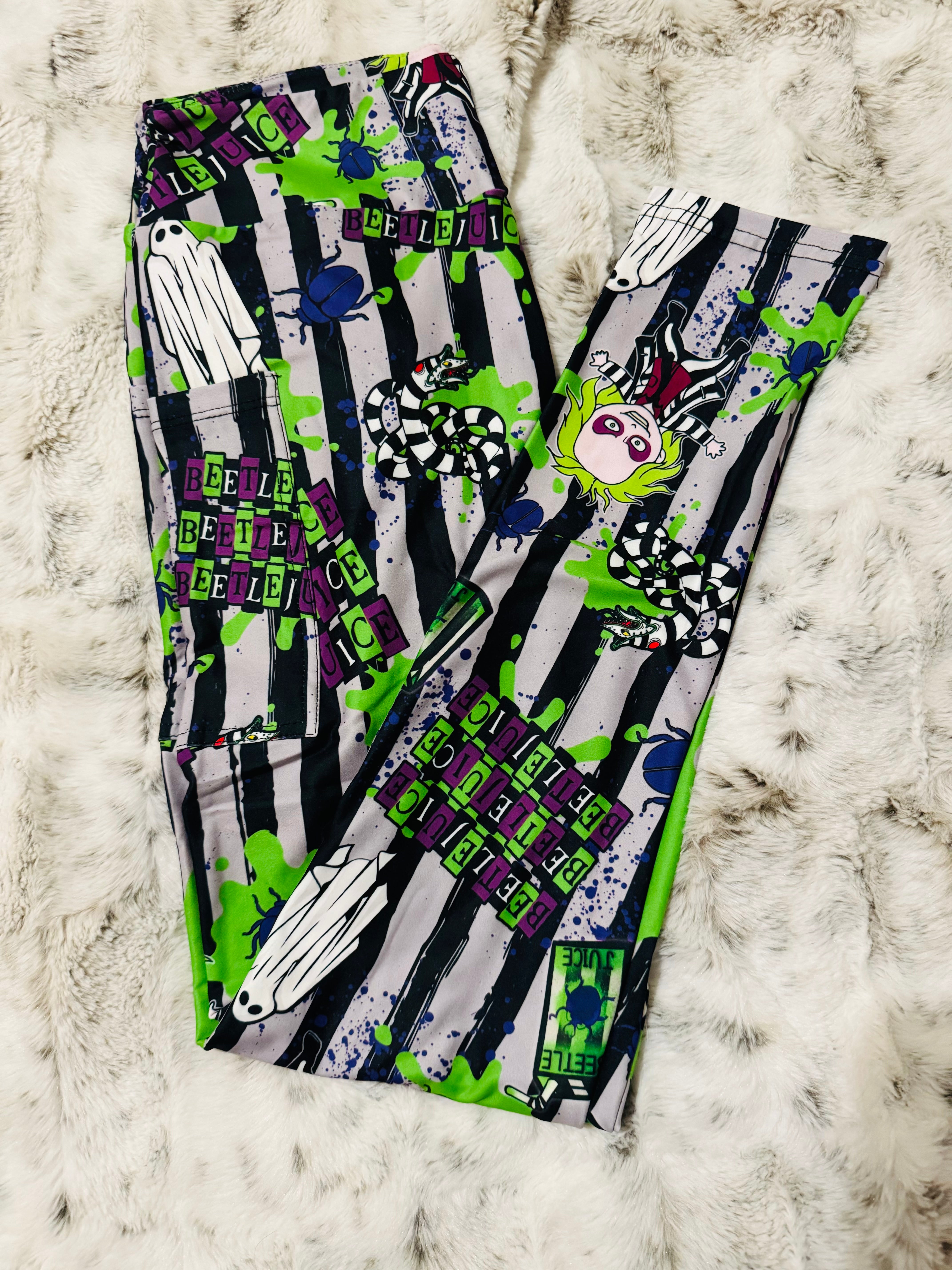 3x Beetlejuice Leggings With Pockets