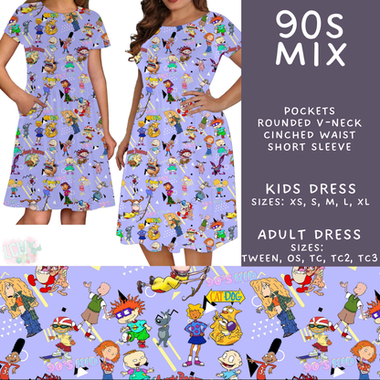 Batch #601 - Cool Characters 19 - Closes 10/21 - ETA mid Dec - 90s Mix Adult & Kids Dresses