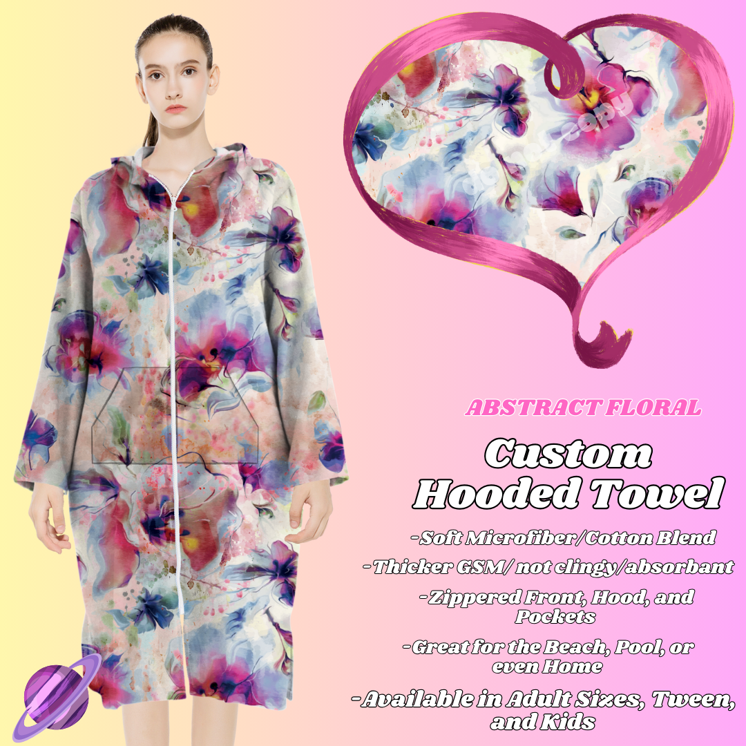 ABSTRACT FLORAL- HOODED TOWEL- PREORDER CLOSING 4/27