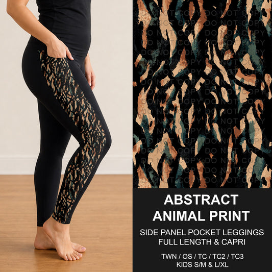 B300 - Preorder Abstract Animal Print Side Panel Pocket Leggings (Closes 7/15. ETA: mid Sept.)