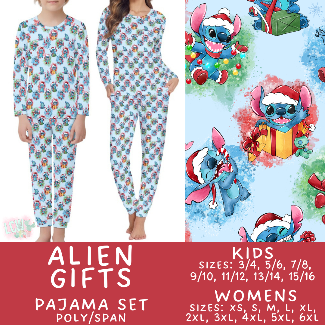 Batch #584 - Christmas Family Pajamas - Closes 9/11 - ETA mid Nov - Alien Gifts Womens & Kids Pajama Set