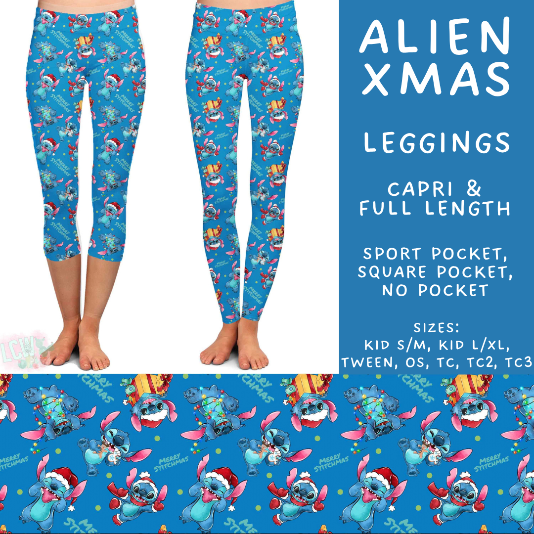 Batch #598 - Magical Character Christmas 2 - Closes 10/14 - ETA early Dec - Alien Xmas Full and Capri Length Leggings