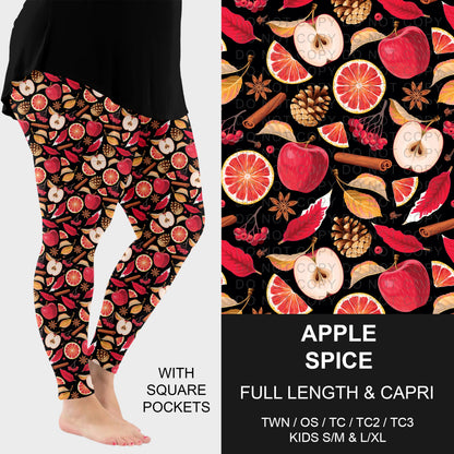 B308 - Preorder Apple Spice Leggings w/ Pockets (Closes 8/16. ETA: late Oct.)