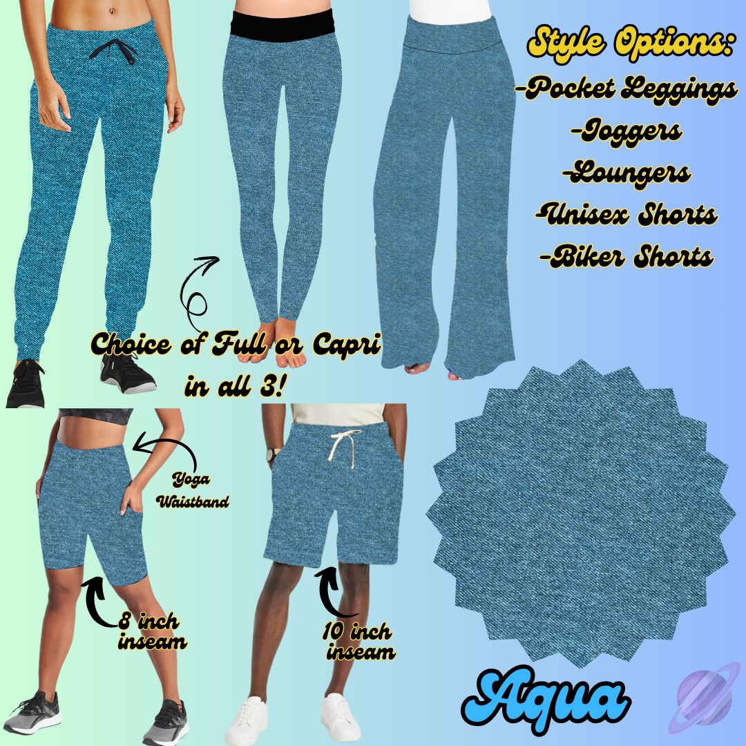 COLORFUL DENIM RERUN-AQUA-BOTTOMS 5 STYLES-PREORDER CLOSING 12/22
