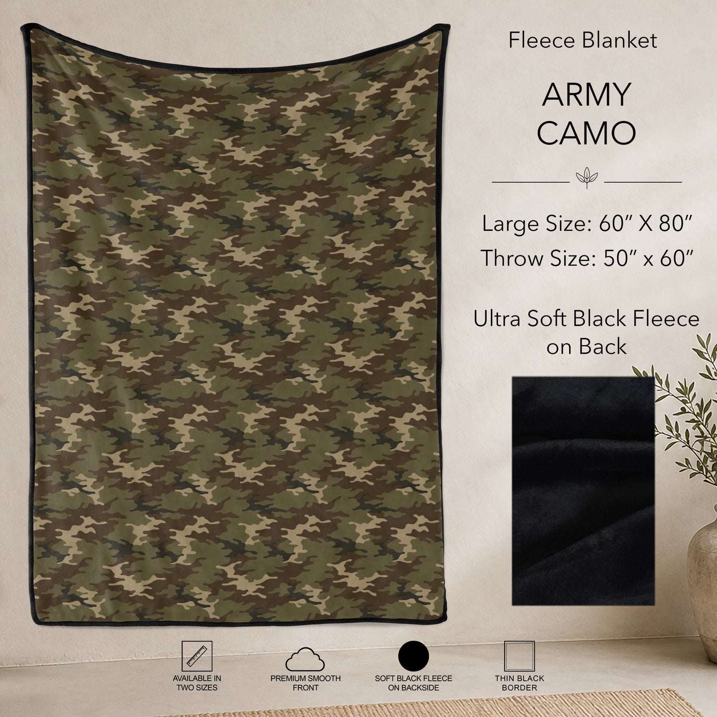 B304 - Pre-Order Army Camo Fleece Blanket (Closes 7/31. ETA: early Oct)