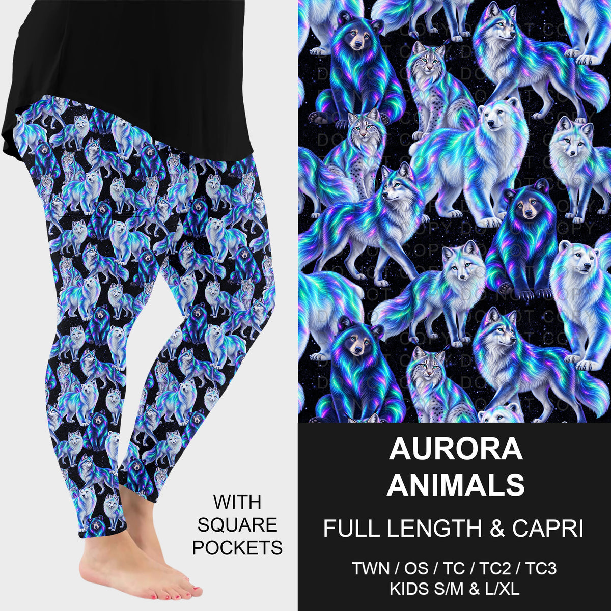 B320 - Preorder Aurora Animals Leggings w/ Pockets (Closes 11/08. ETA: mid Jan.)