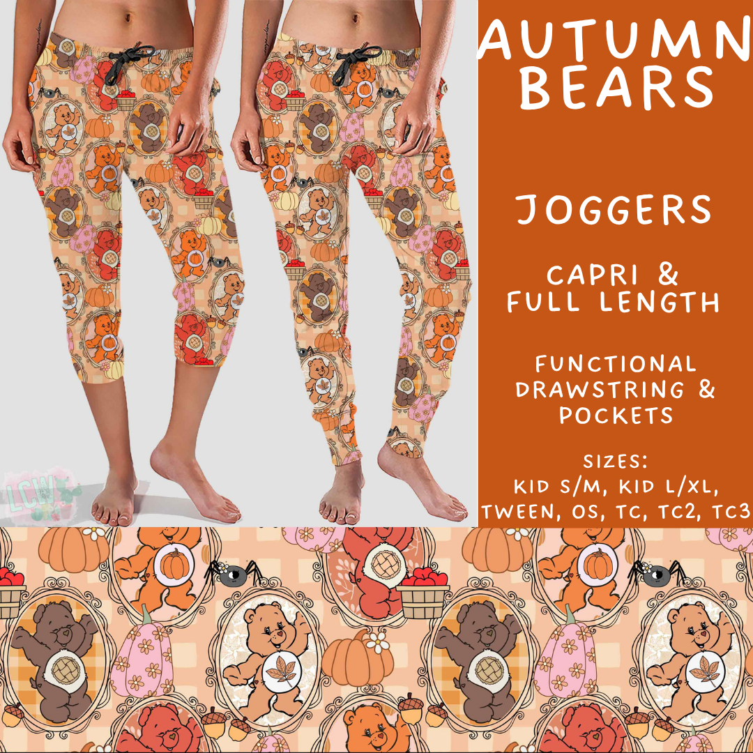Batch #583 - Magical Character Fall - Closes 9/9 - ETA early Nov - Autumn Bears Full and Capri Length Joggers