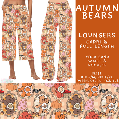 Batch #583 - Magical Character Fall - Closes 9/9 - ETA early Nov - Autumn Bears Capri and Full Length Loungers