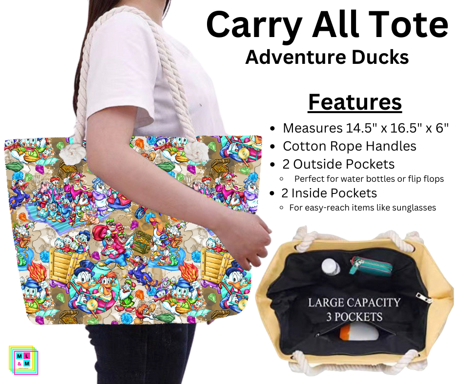 Adventure Ducks Carry All Tote w/ Zipper