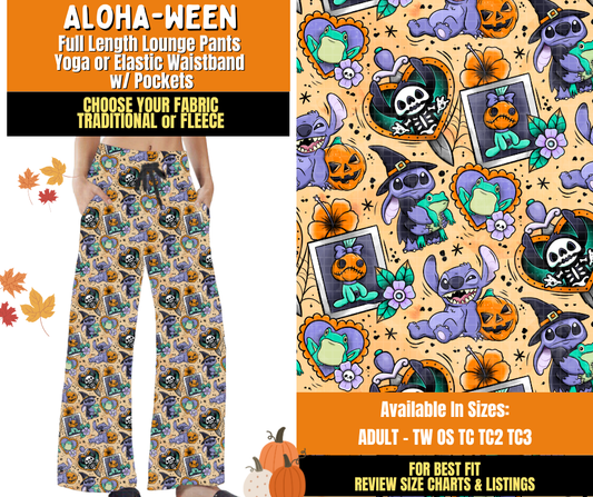 Preorder! Closes 7/16. ETA Oct. Aloha-ween Lounge Pants Choose Fleece or Traditional
