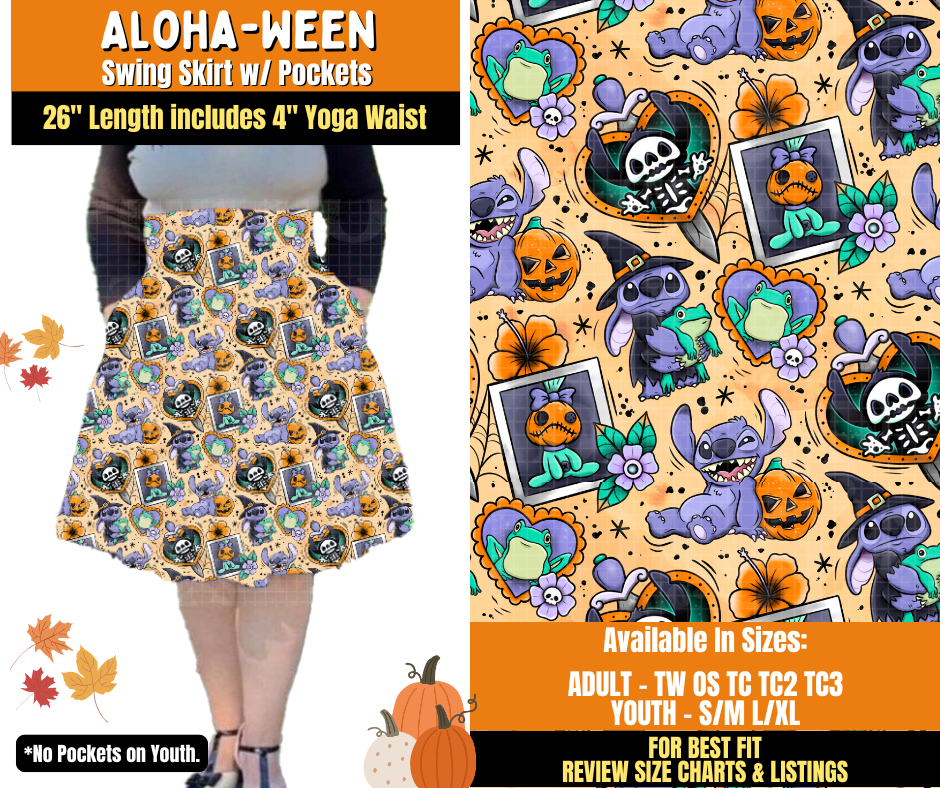 Preorder! Closes 7/16. ETA Oct. Aloha-ween Swing Skirt