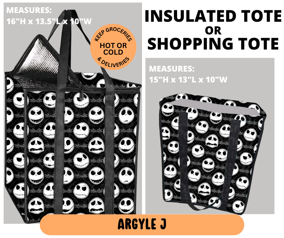 Preorder! Closes 6/29. ETA Sept. Argyle J Shopping & Insulated Tote