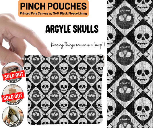 Argyle Skulls Pinch Pouches