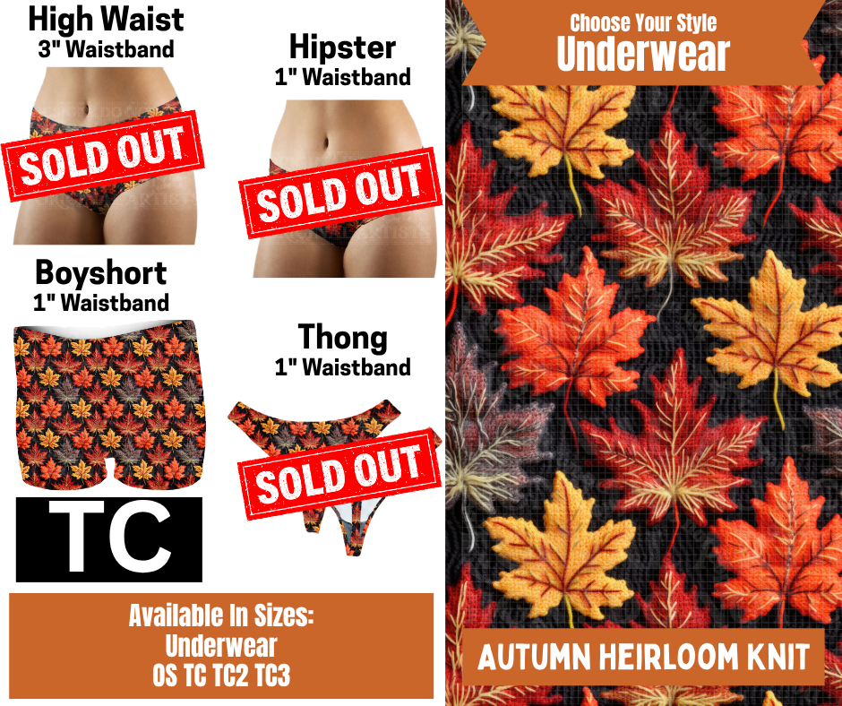 Autumn Heirloom Knit  Boyshort Underwear