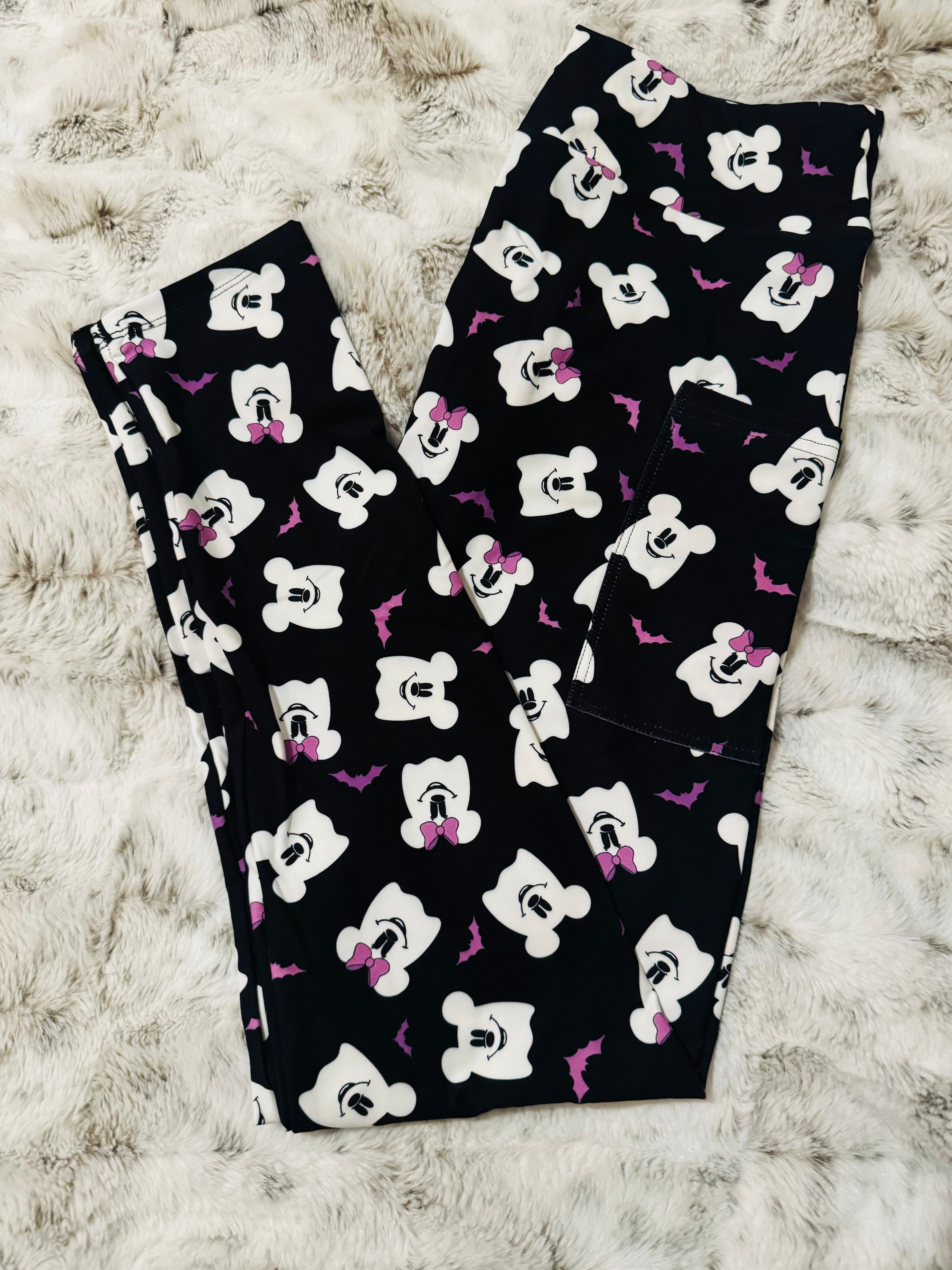 Mouse Ghost Full Length Leggings With Pockets