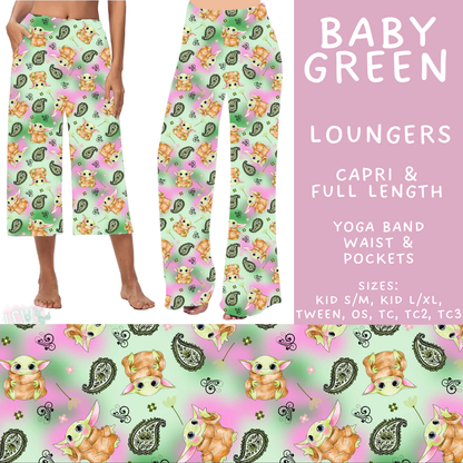Batch #586 - Cool Characters 18 - Closes 9/16 - ETA mid Nov - Baby Green Capri and Full Length Loungers