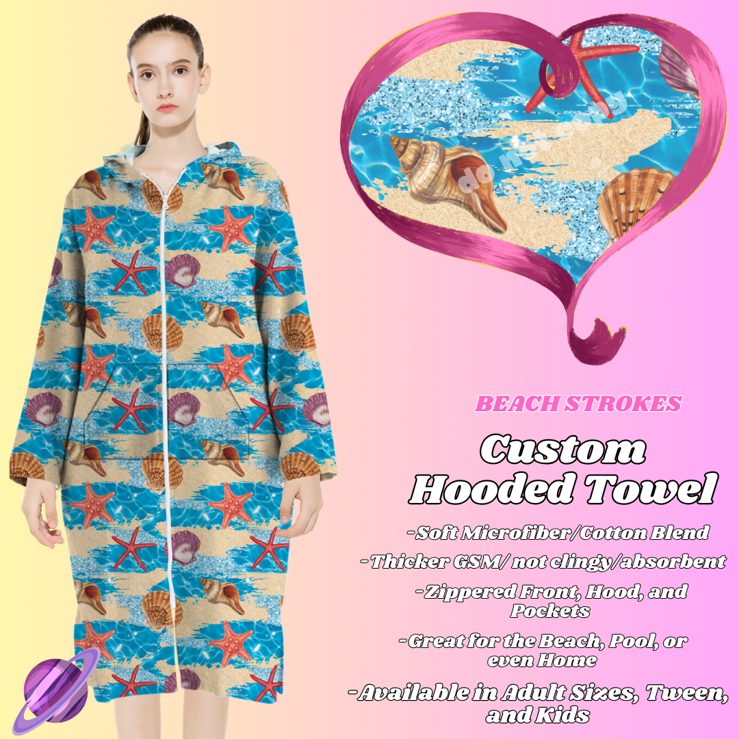 BEACH STROKES- HOODED TOWEL- PREORDER CLOSING 4/27