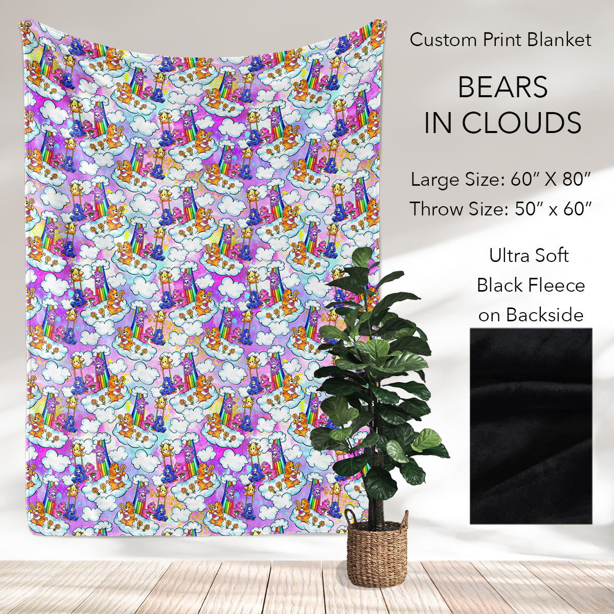 RTS - Bears In Clouds Fleece Blanket