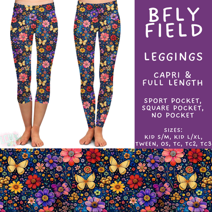 Batch #607 - Fun Run 28 - Closes 11/2 - ETA early Jan - BFly Field Full and Capri Length Leggings