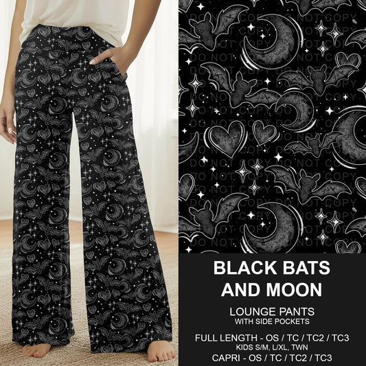 B295 - Preorder Black Bats and Moon Lounge Pants (Closes 6/14. ETA: late Aug.)