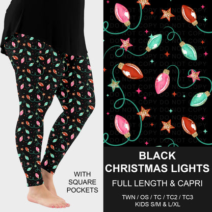 B303 - Preorder Black Christmas Lights Leggings w/ Pockets (Closes 7/26. ETA: early Oct.)