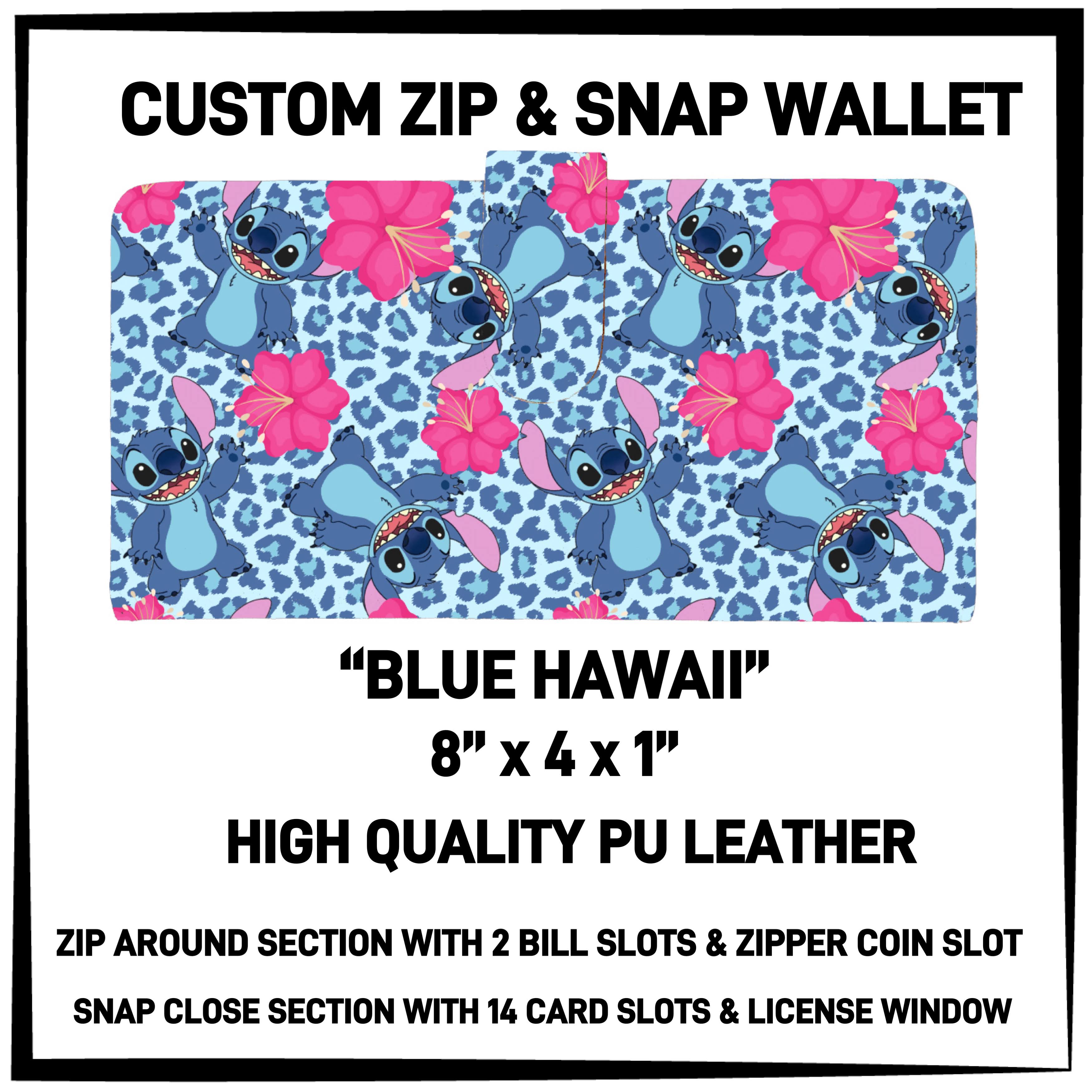 ZW2B - Blue Hawaii Zip & Snap Wallet - Preorder ETA: Mid-Nov