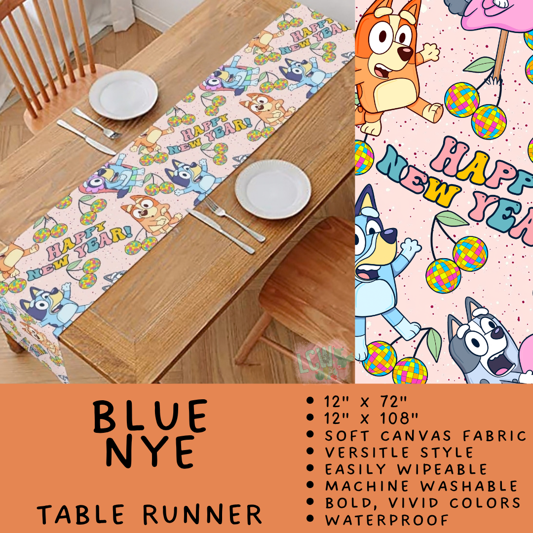 Batch #602 - Table Runners & Placemats - Closes 10/23 - ETA mid Dec - Blue NYE Table Runner