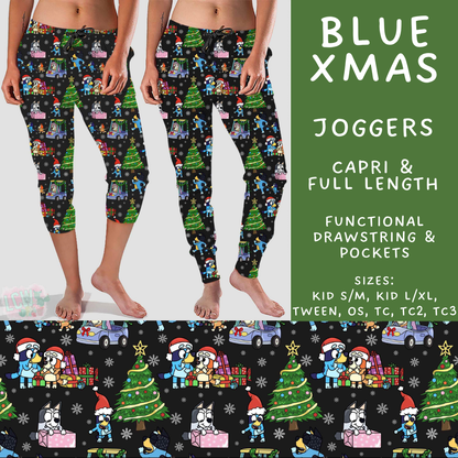 Batch #598 - Magical Character Christmas 2 - Closes 10/14 - ETA early Dec - Blue Xmas Full and Capri Length Joggers