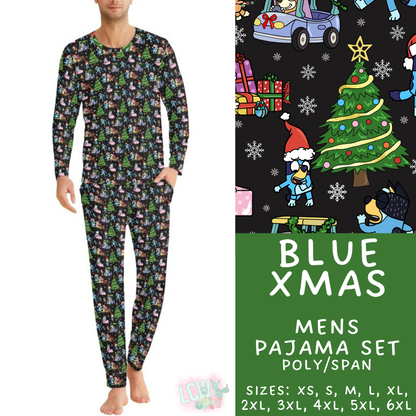 Batch #584 - Christmas Family Pajamas - Closes 9/11 - ETA mid Nov - Blue Xmas Men's Pajama Set