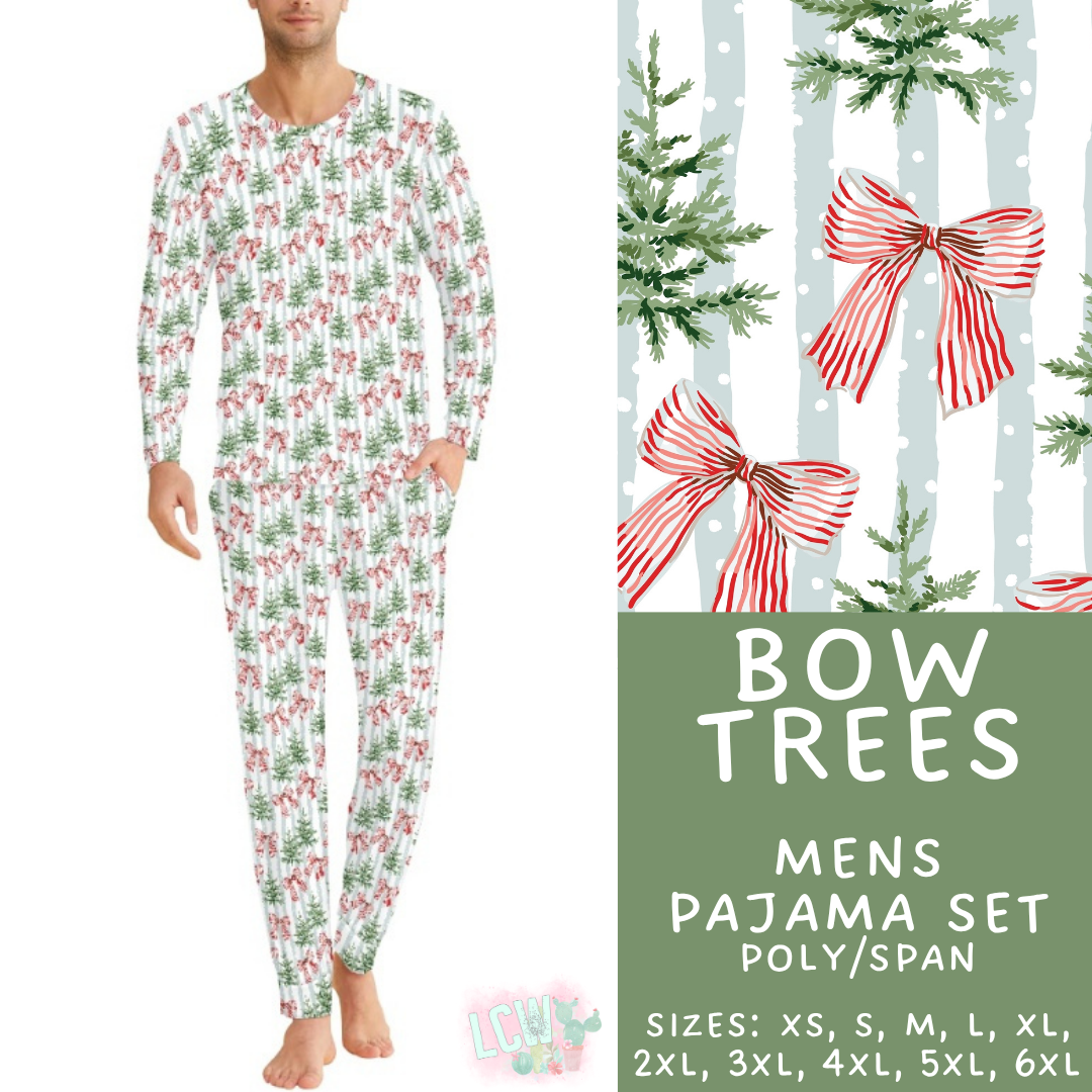 Batch #584 - Christmas Family Pajamas - Closes 9/11 - ETA mid Nov - Bow Trees Men's Pajama Set